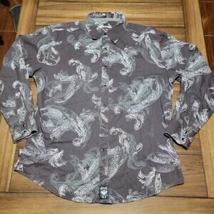 Rock 47 LS Black Pearl Snap Lg Paisley Print - Size XL